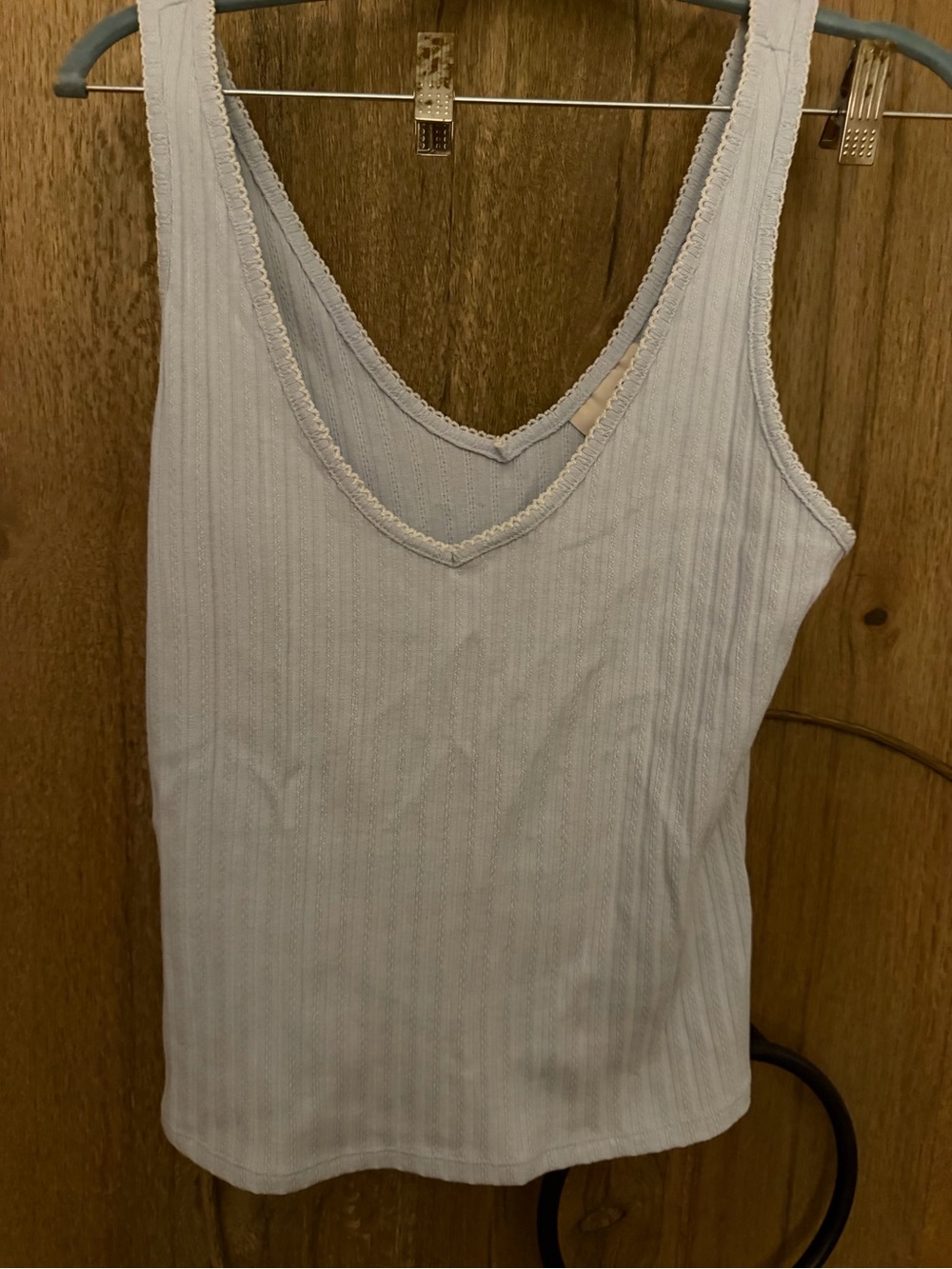 Universal Thread Pale Blue Ribbed V-Neck Tank